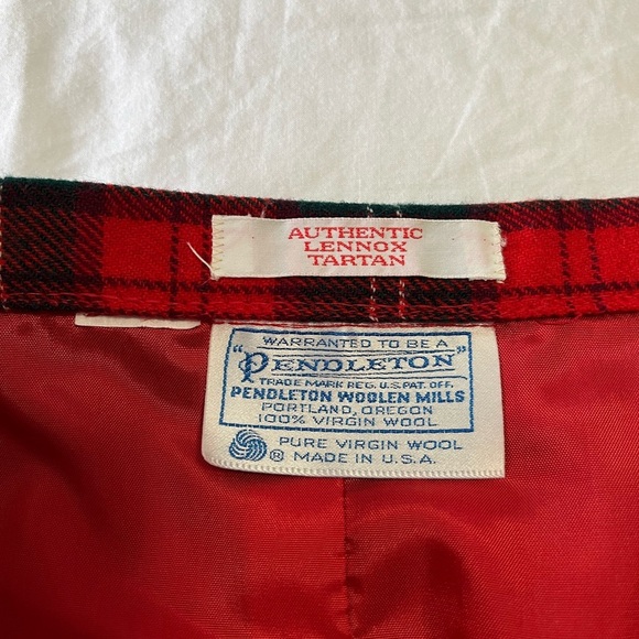 Pendleton | Women SZ 40 (XL) | VTG Blazer Skirt Suit | Lennox Tartan Wool Red - Picture 12 of 15